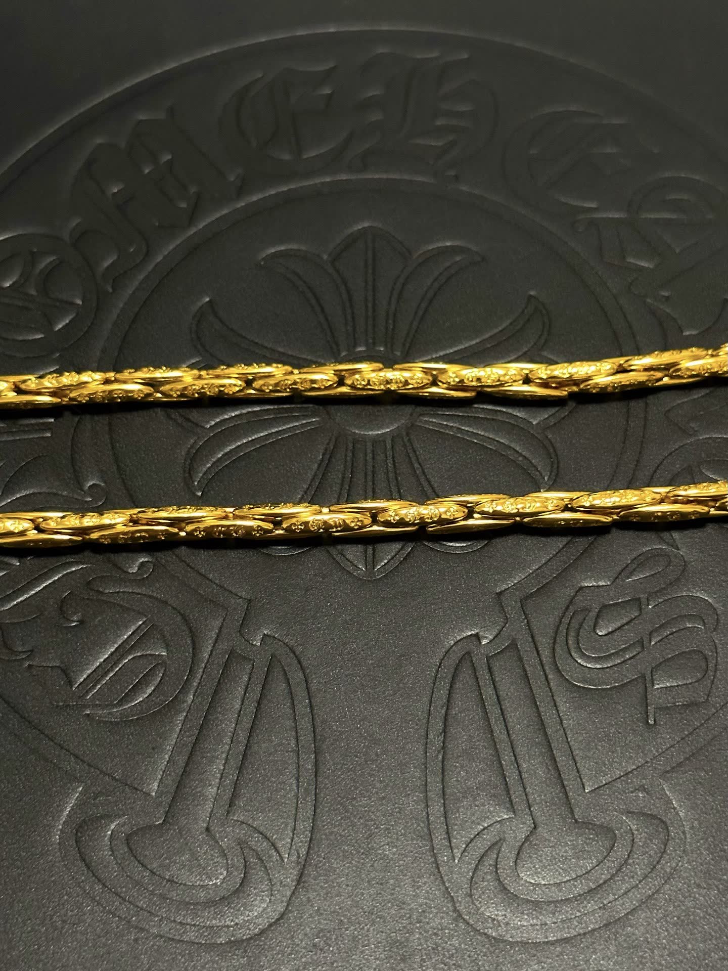Chrome Hearts Gold Cross Pendant Necklace with Emerald